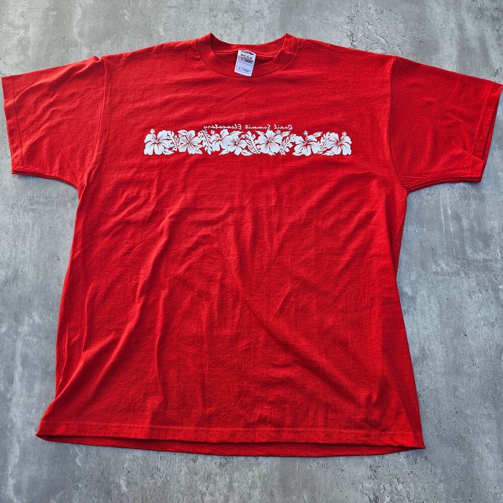 Y2K Red T-shirt Size XL Hawaii Theme